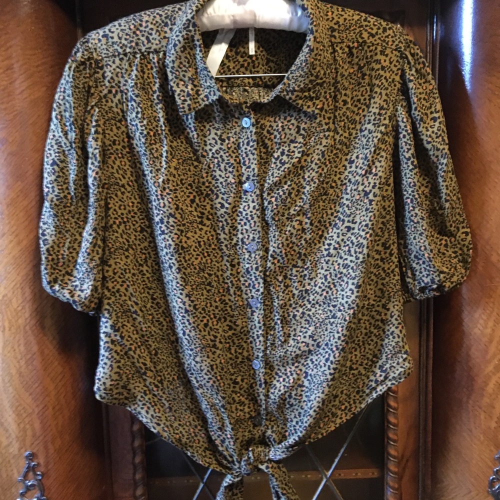 Leopard Print Button Down - image 1